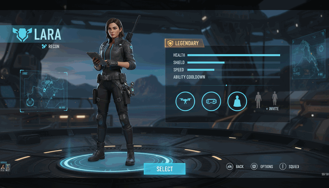 Video Game Character Select example